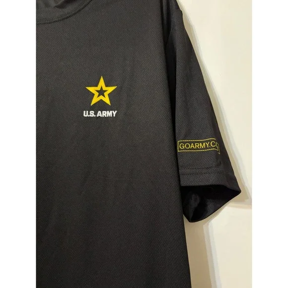 US Army Men Black Microfiber Performance Training T-Shirt Star Logo Large USA - Picture 2 of 4